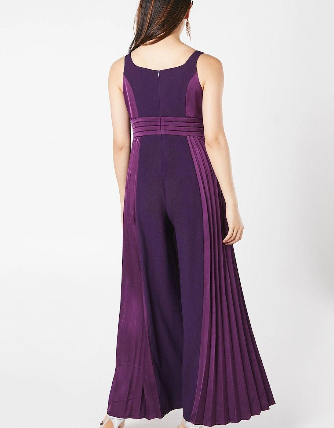 Pleated Leg Panelled Bodice Jumpsuit