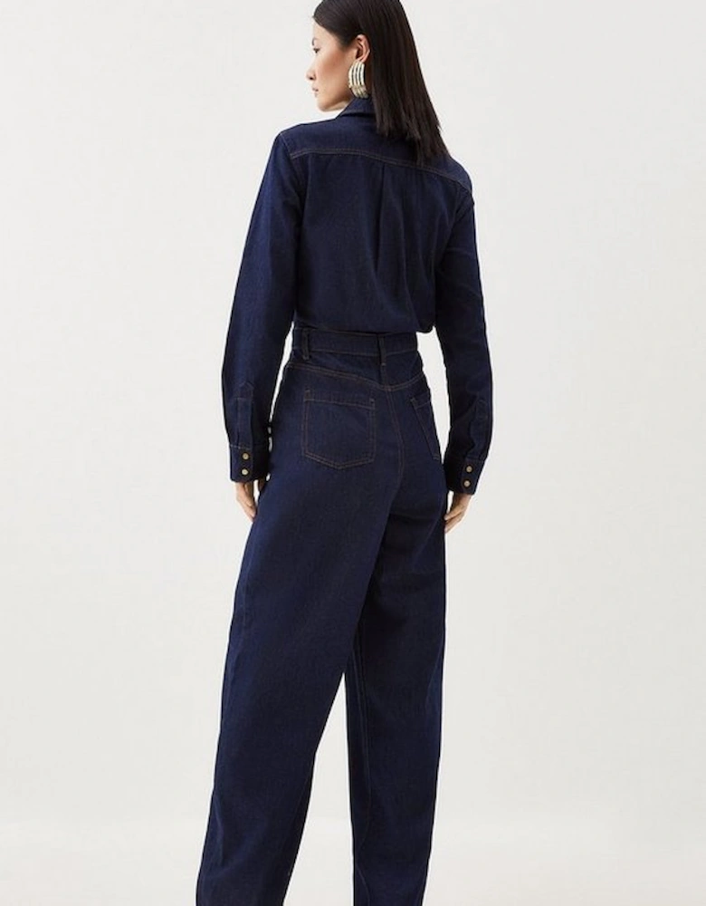 Denim Long Sleeve Jumpsuit