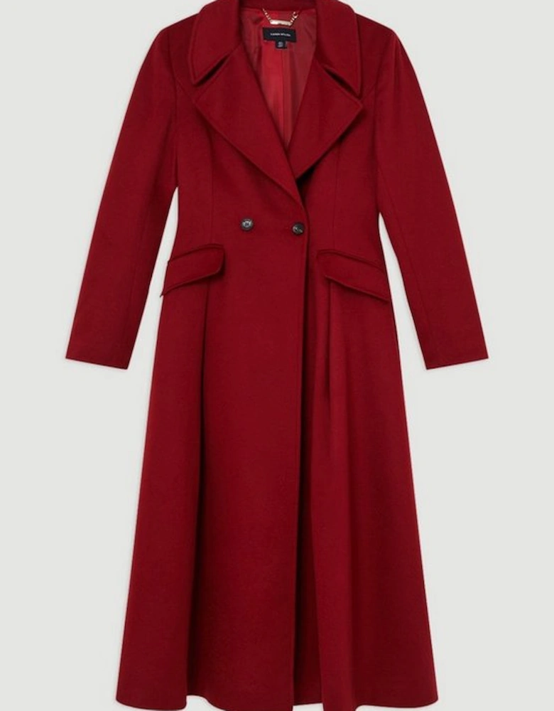 Italian Manteco Wool Blend Tailored Flared Skirt Midaxi Coat