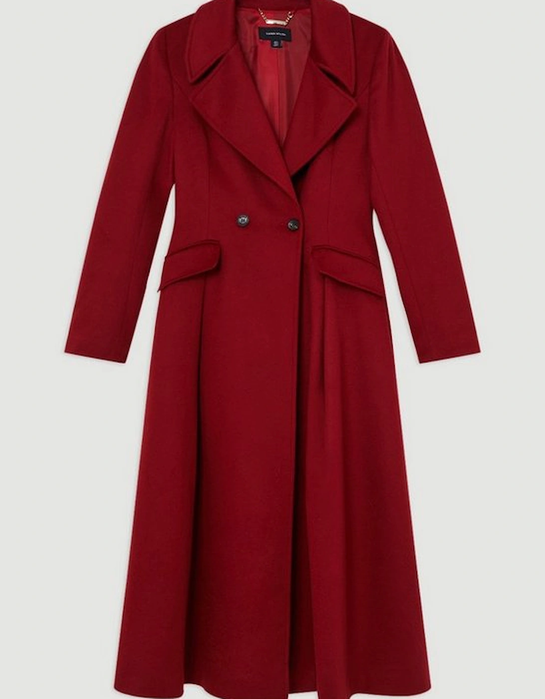 Italian Manteco Wool Blend Tailored Flared Skirt Midaxi Coat
