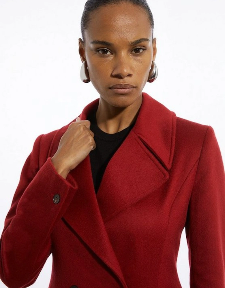 Italian Manteco Wool Blend Tailored Flared Skirt Midaxi Coat
