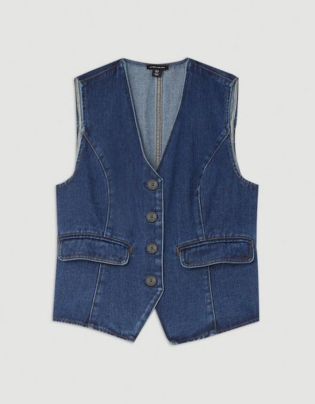 Denim Button Through Waistcoat