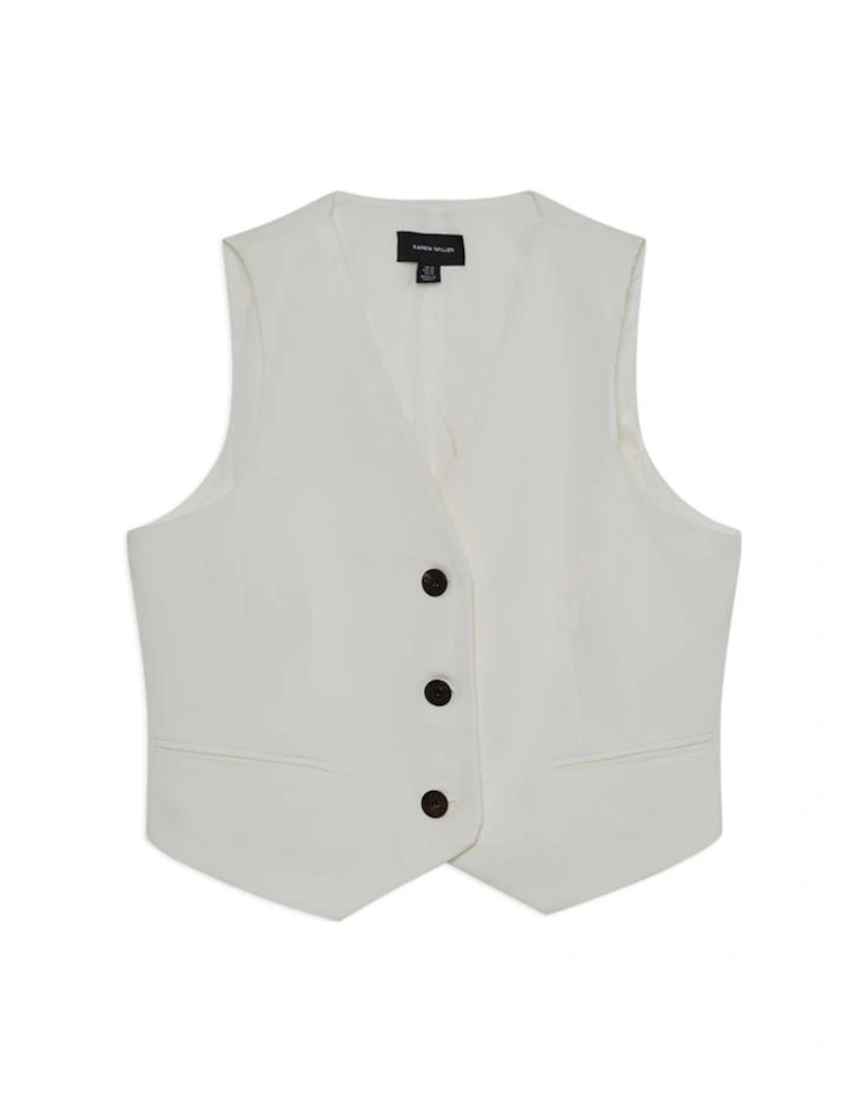 Plus Size Clean Tailored Grosgrain Tipped Waistcoat