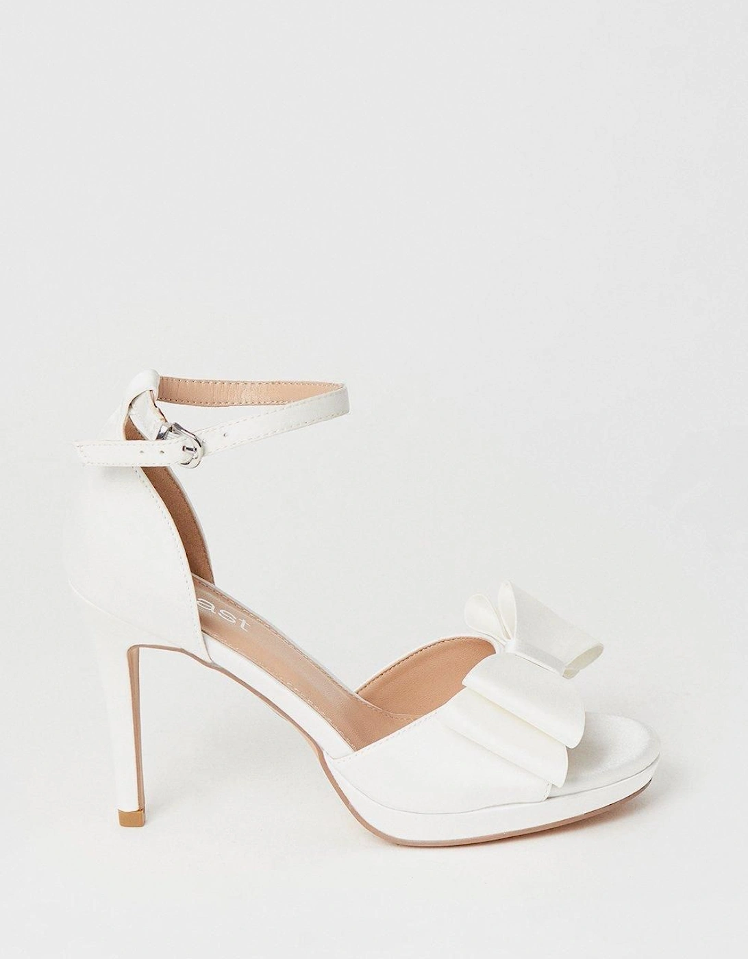 Tala Bridal Satin Structured Bow High Heel Platform Sandals