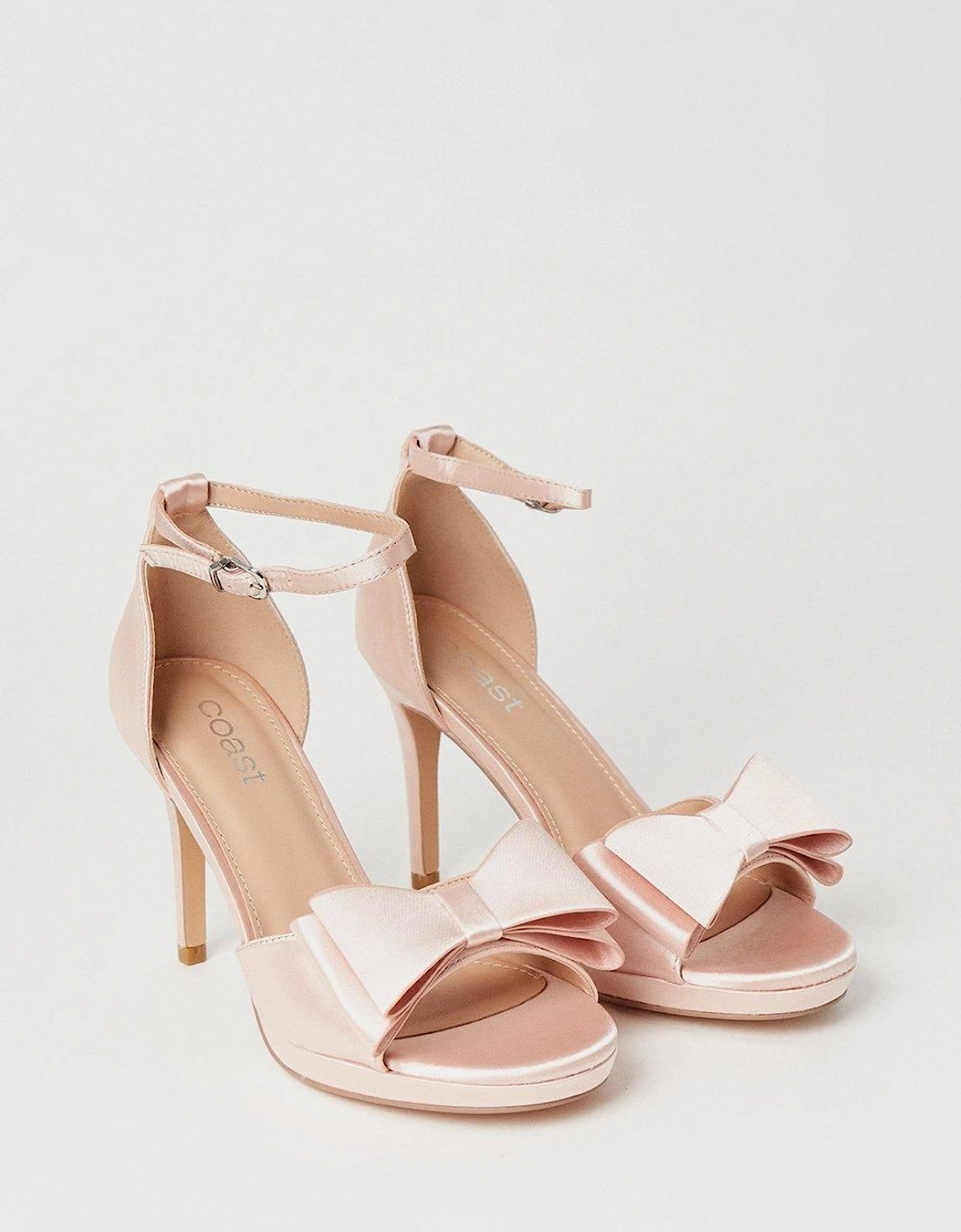 Tala Satin Structured Bow High Heel Platform Sandals