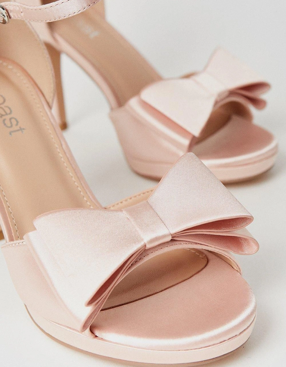 Tala Satin Structured Bow High Heel Platform Sandals