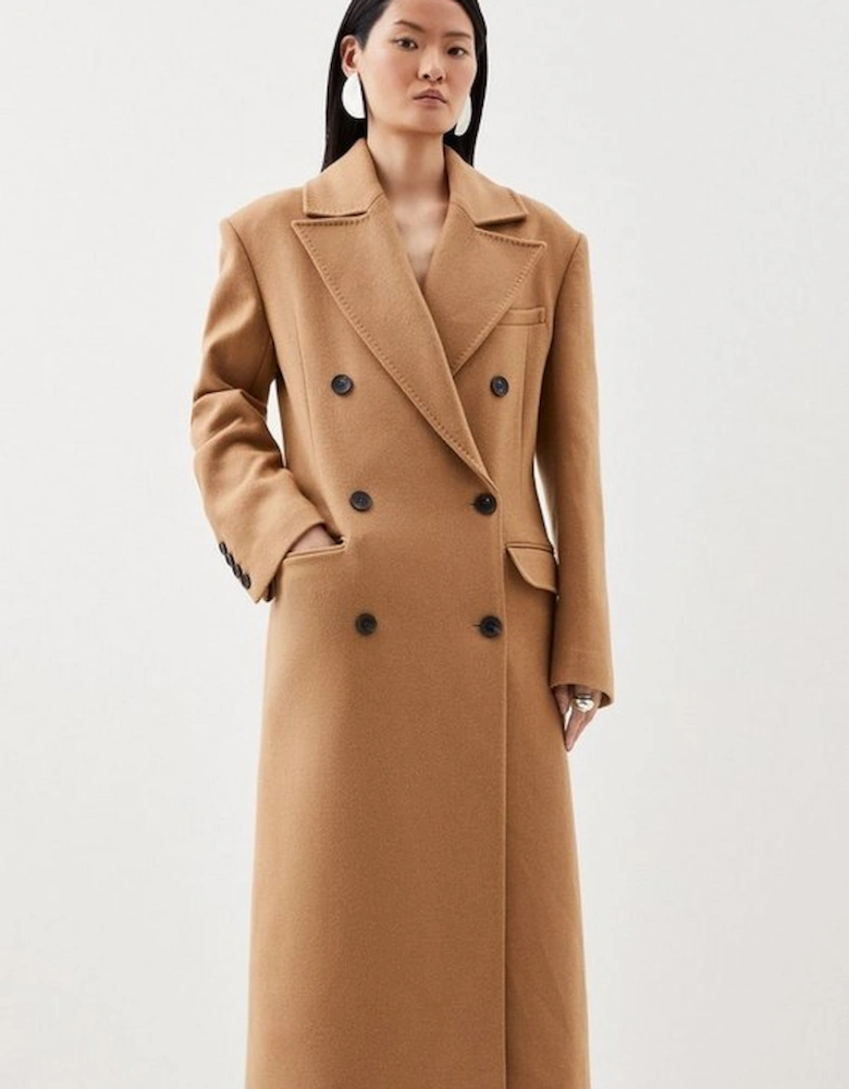 Premium Italian Manteco Wool Blend Double Breasted Midi Coat