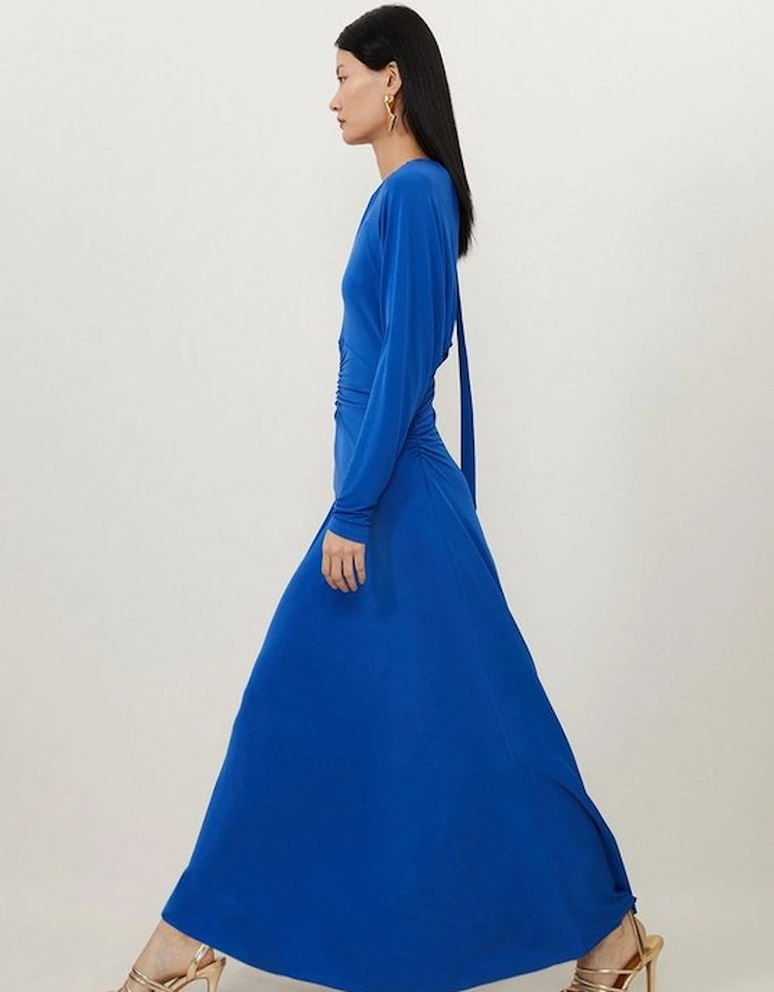 Jersey Crepe Batwing Maxi Dress