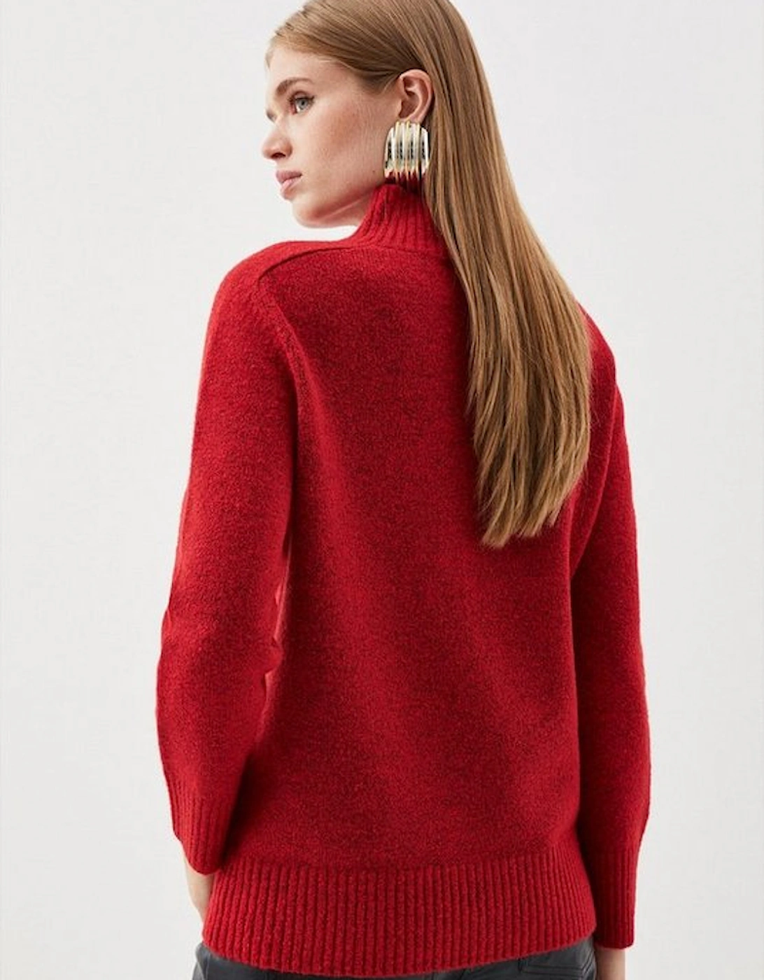 Wool Blend Cosy V Neck Knit Jumper