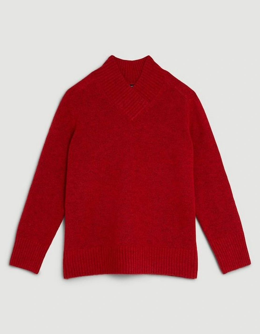 Wool Blend Cosy V Neck Knit Jumper