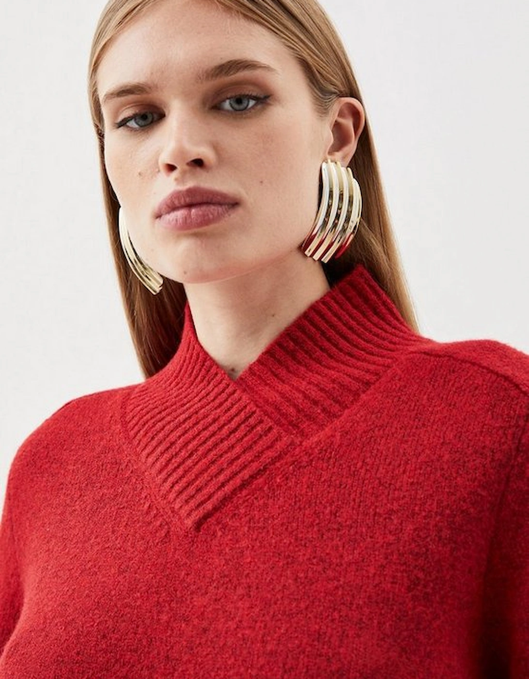 Wool Blend Cosy V Neck Knit Jumper
