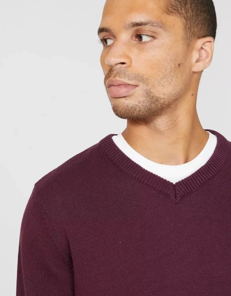Mens Premium Cotton V Neck Jumper