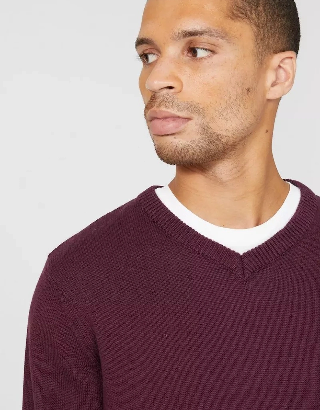 Mens Premium Cotton V Neck Jumper