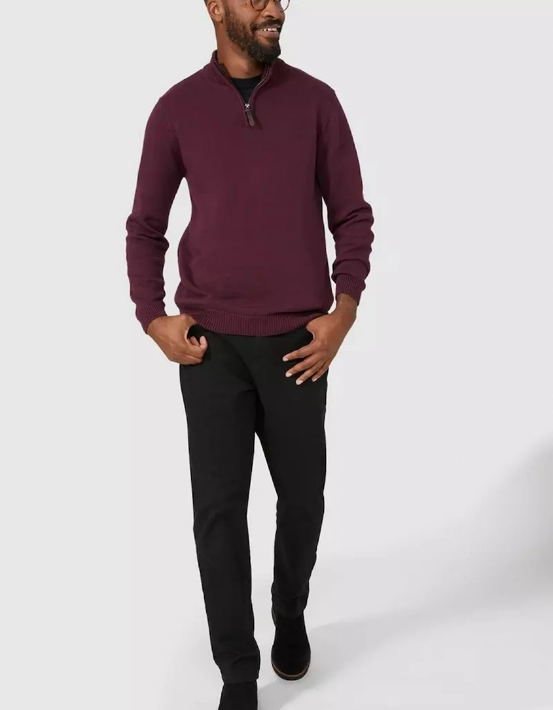 Mens Premium Cotton Funnel Neck Jumper