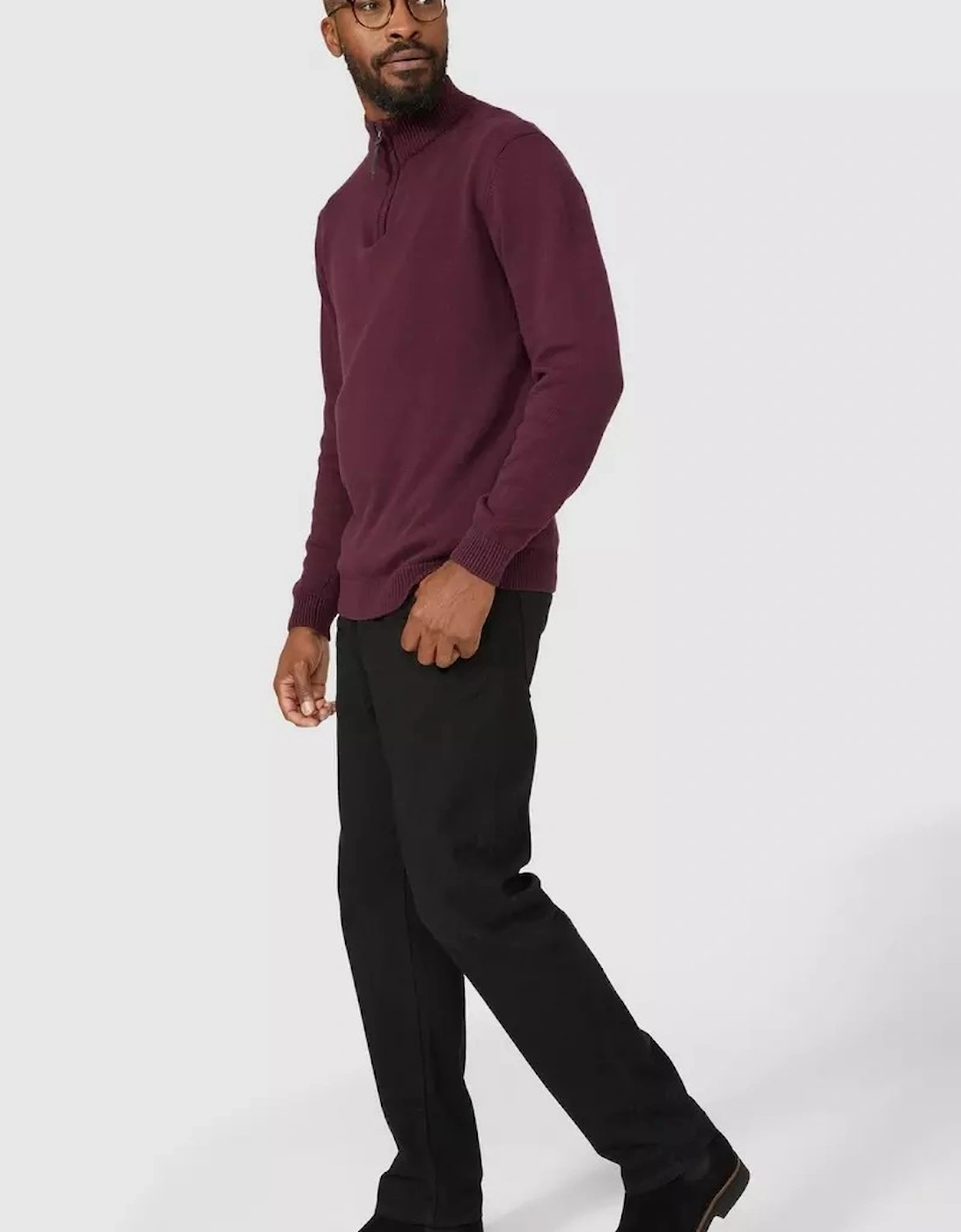 Mens Premium Cotton Funnel Neck Jumper