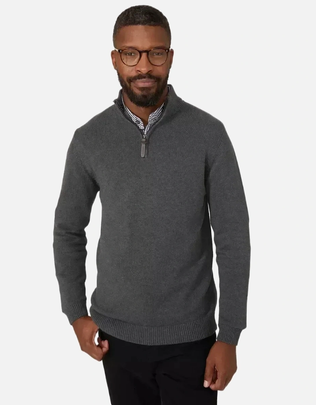 Mens Premium Cotton Funnel Neck Jumper, 6 of 5