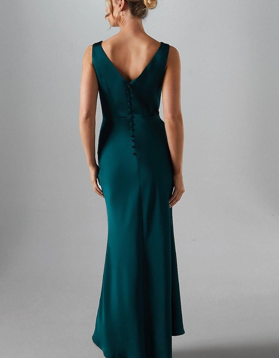 Sleeveless Satin Bridesmaid Dress