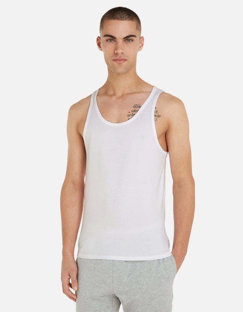 2-Pack Modern Cotton Lounge Tank Tops, White