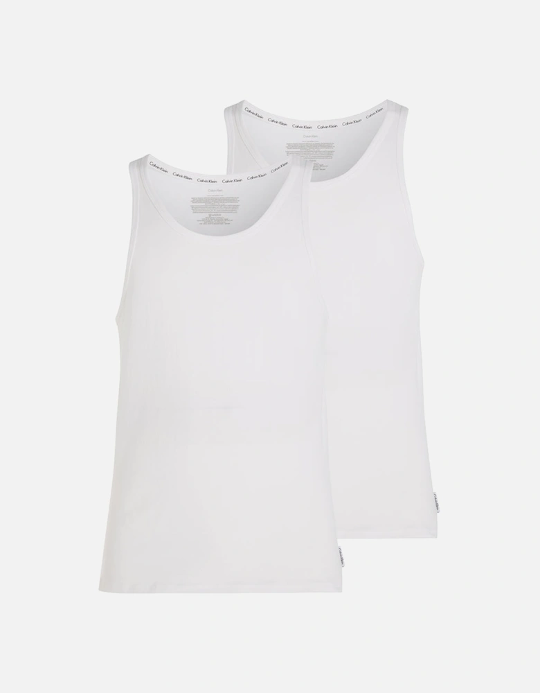 2-Pack Modern Cotton Lounge Tank Tops, White