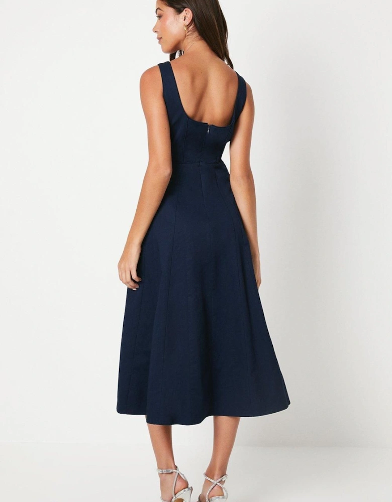 Square Neck Midi Dress