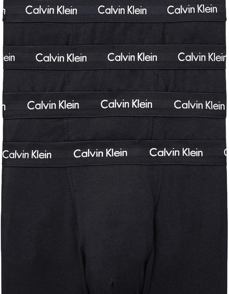 5-Pack Cotton Stretch Boxer Trunks, Black