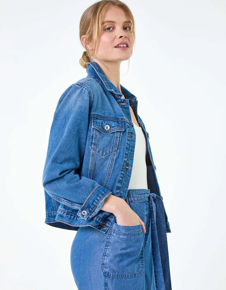 Classic Cotton Denim Jacket - Blue