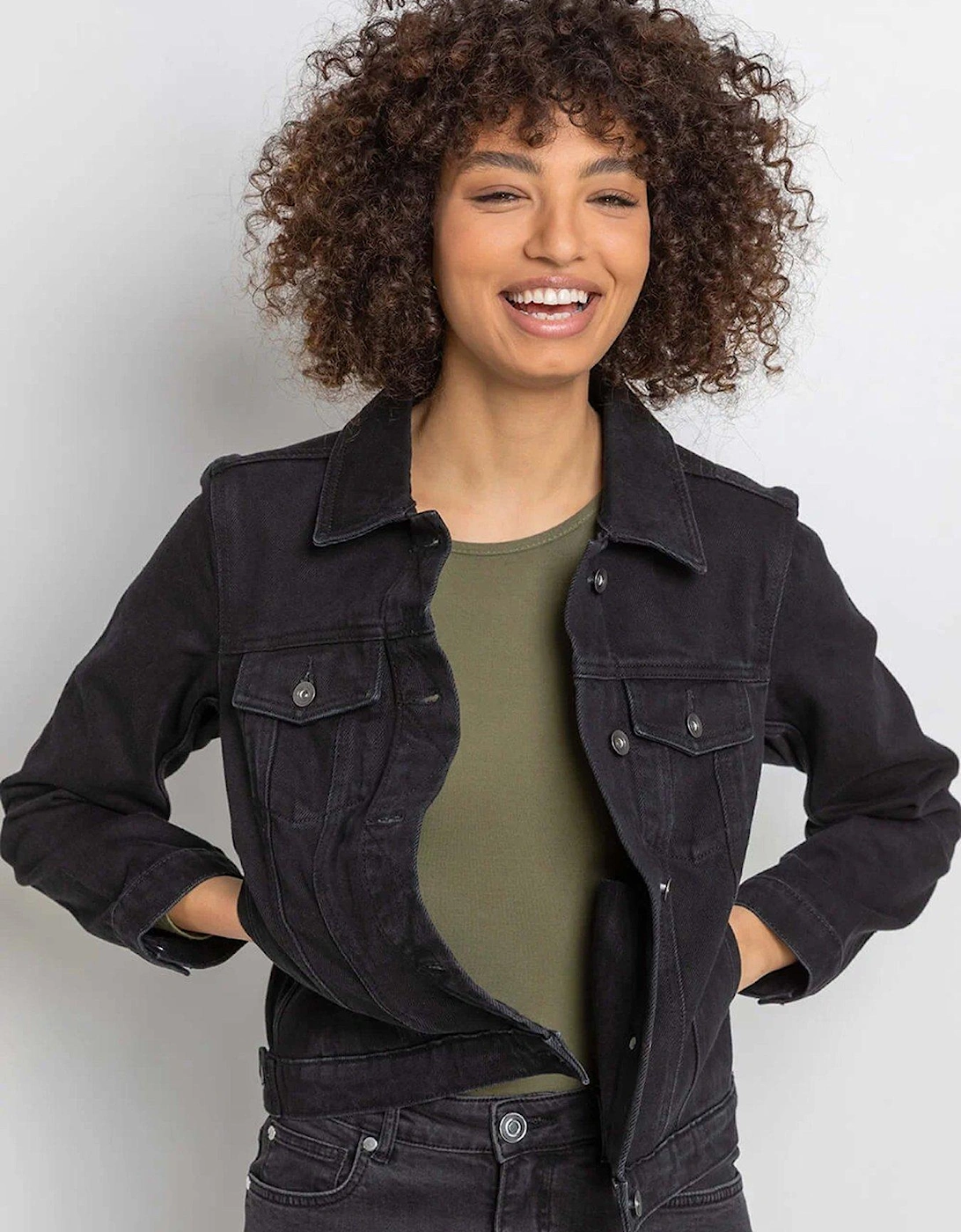 Classic Cotton Denim Jacket - Black, 2 of 1