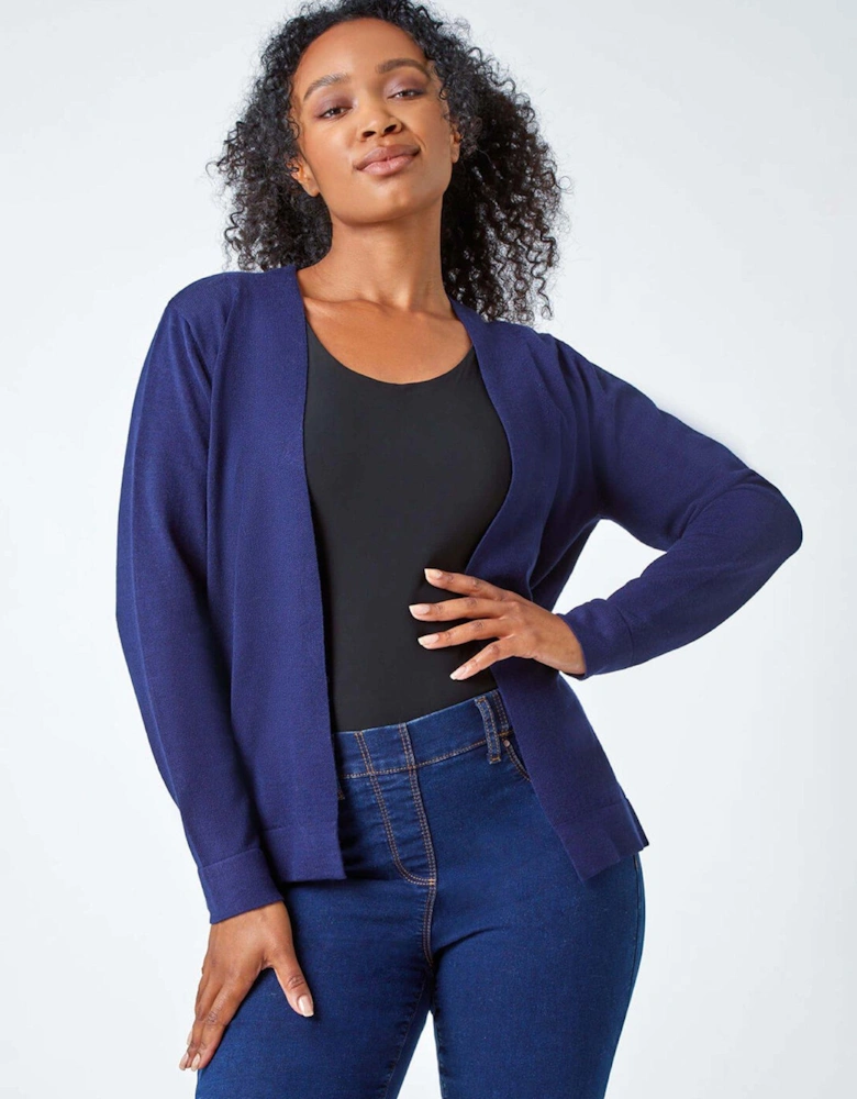 Petite Plain Stretch Cardigan - Navy