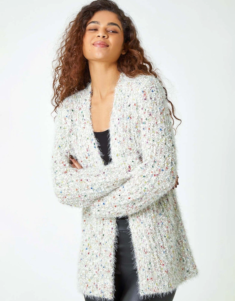 Fluffy Sparkle Cardigan - Natural