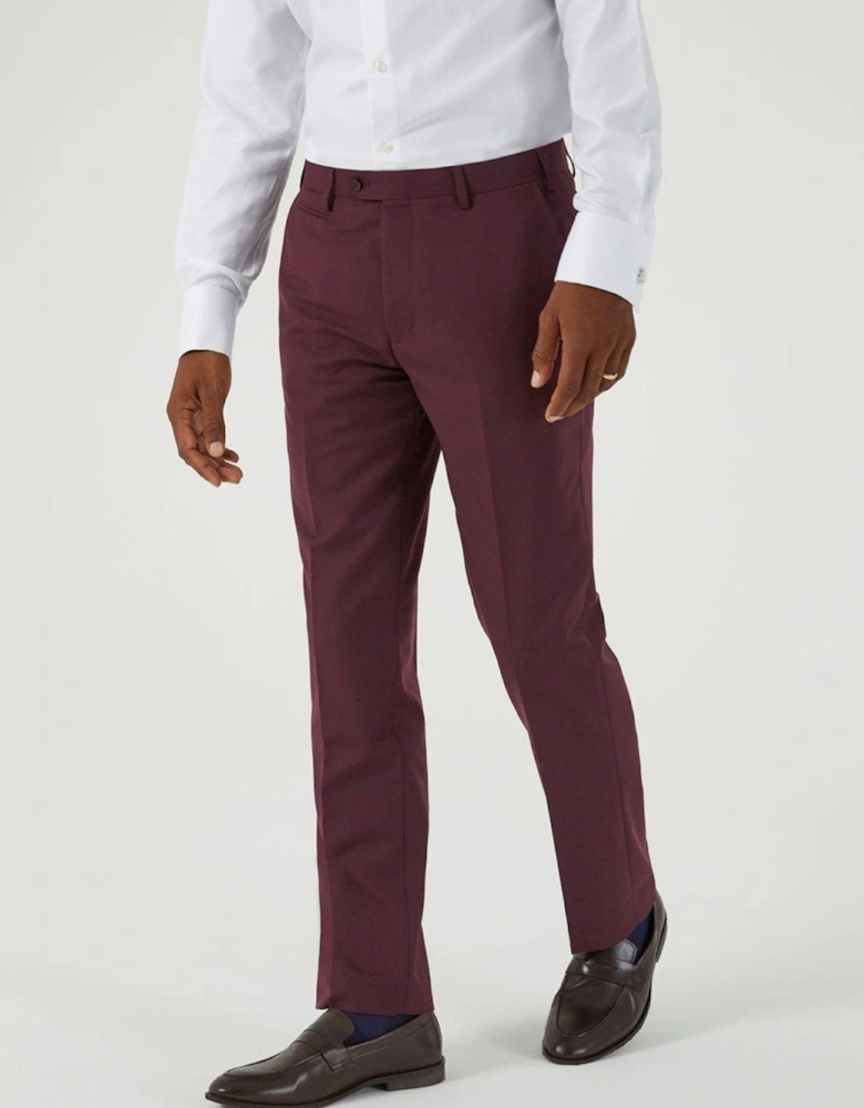 Madrid Tailored Fit Suit Trousers - Dark Red