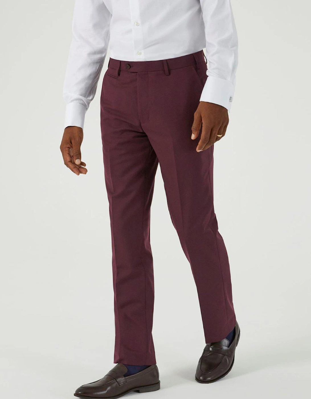 Madrid Tailored Fit Suit Trousers - Dark Red, 6 of 5