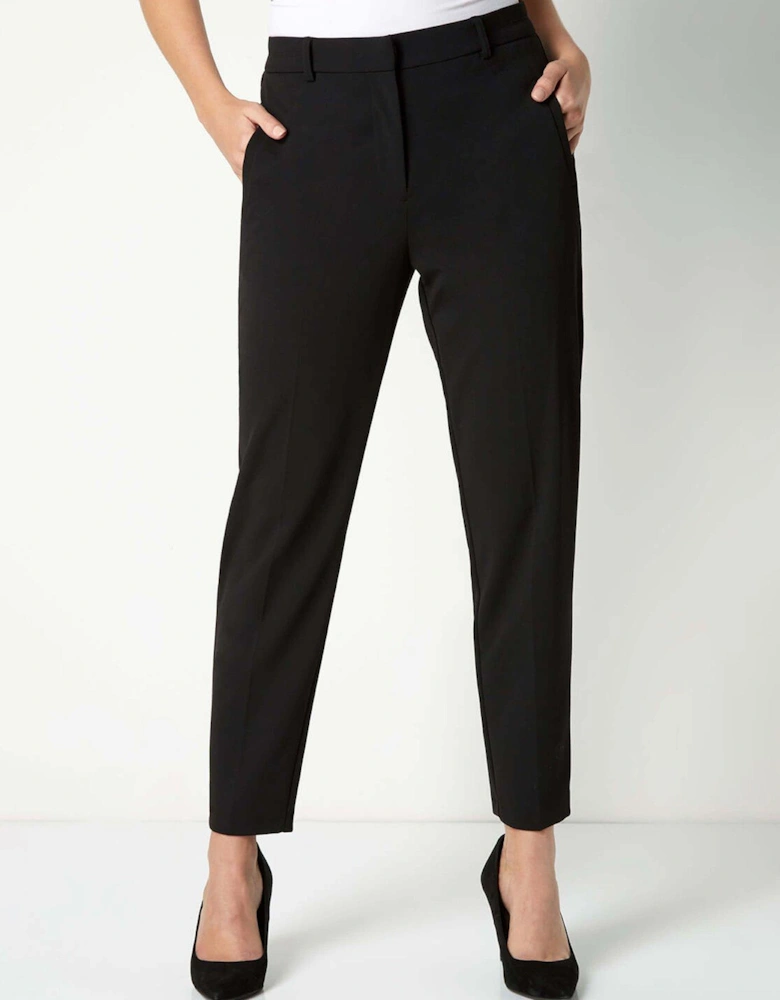 Long Straight Leg Stretch Trouser - Black