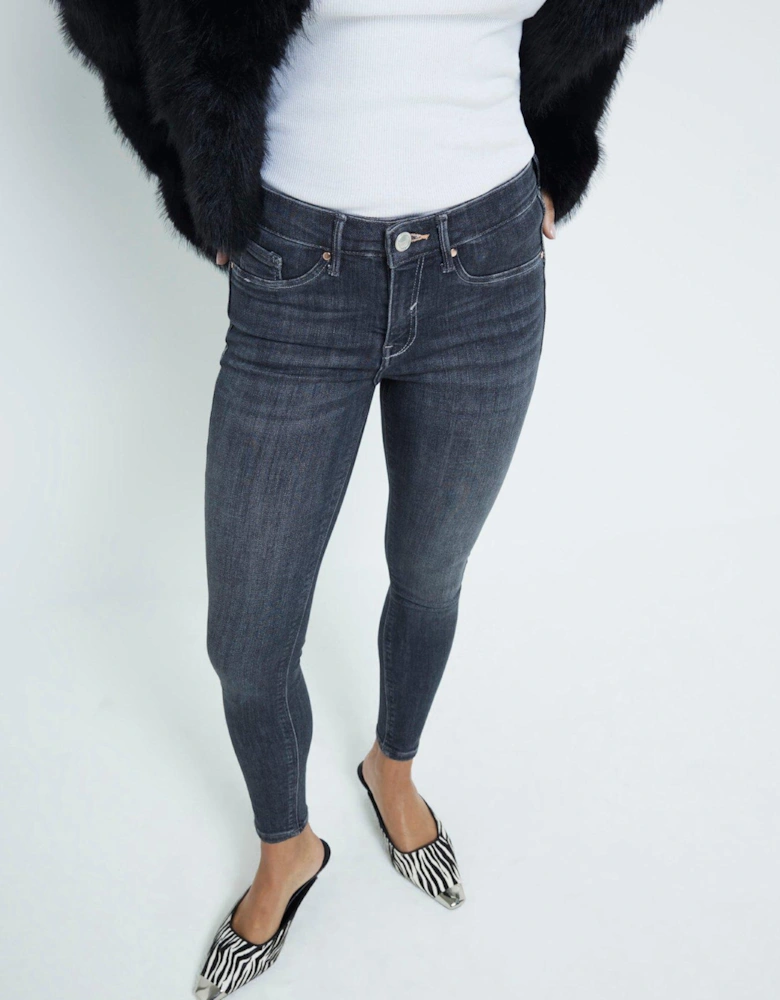 Midi Rise Skinny Sculpt Jean - Dark Grey