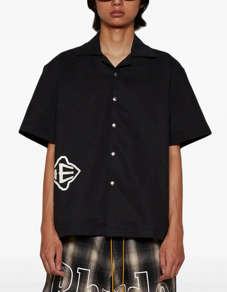 Cross Logo Snap Shirt Black