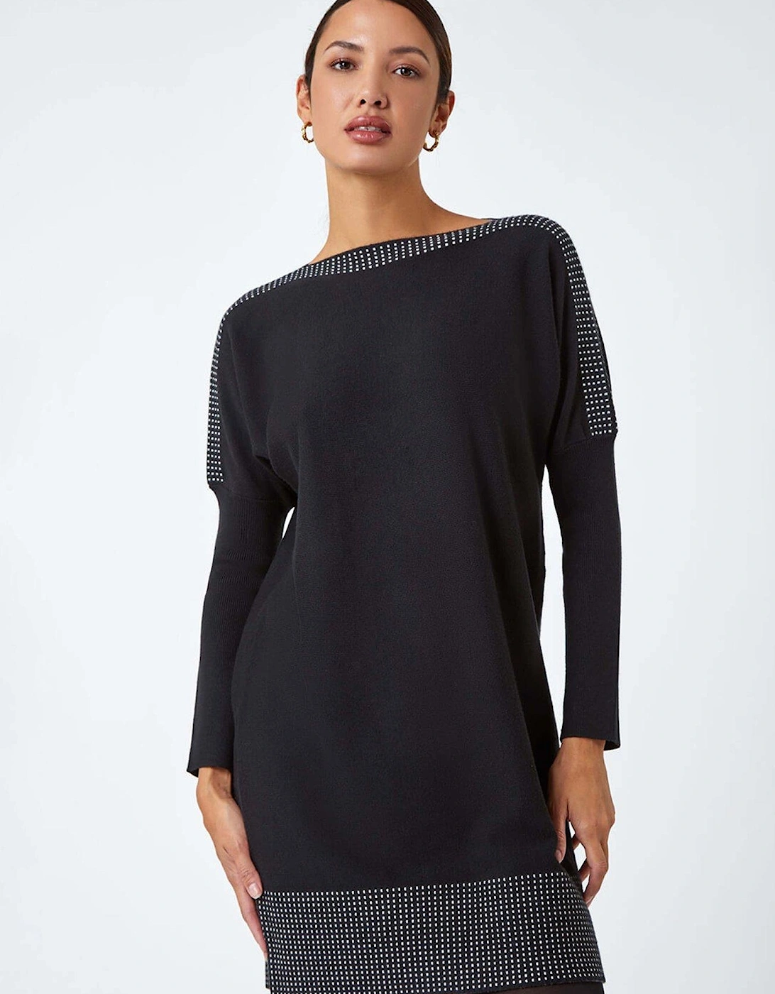 Border Spot Print Jumper Dress - Black, 2 of 1