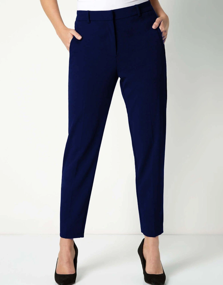 Long Straight Leg Stretch Trouser - Navy