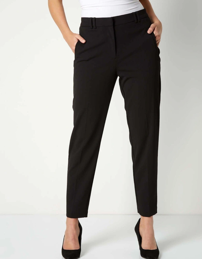 Straight Leg Stretch Trouser - Black