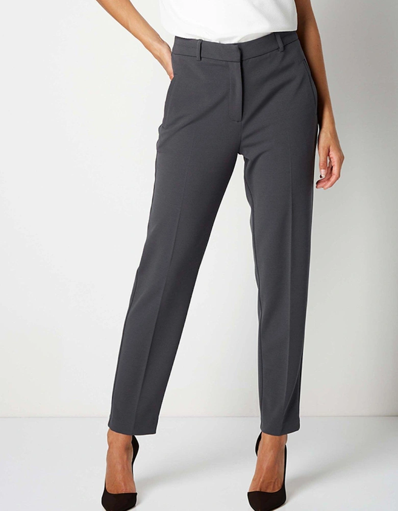 Straight Leg Stretch Trouser - Dark-grey