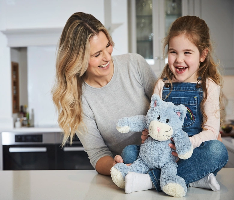 Plush Cat (Blue Sitting) Microwavable