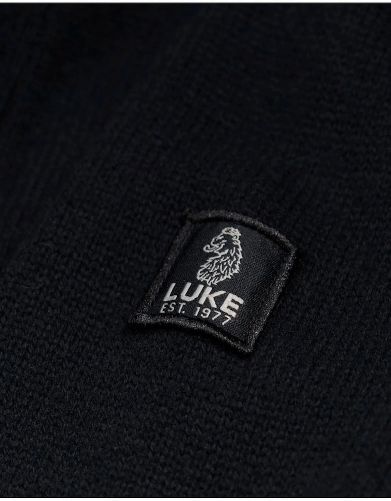 Luke Chunky Knit Button Jacket Black