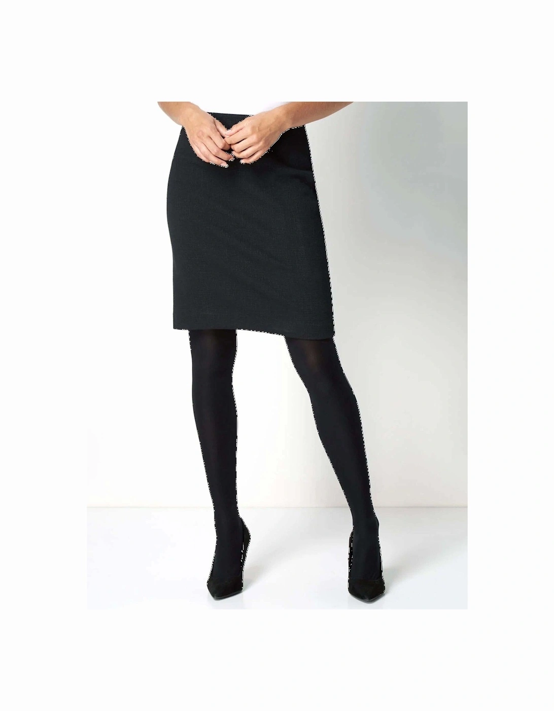 Short Textured Jersey Skirt - Black, 2 of 1