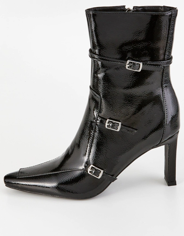 Brinkley Buckle Ankle Boot - Black