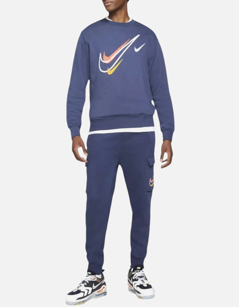 DQ3946 Mens Tracksuits Multi Swoosh Fleece Sweatshirt Cargo Cuffed Jogger