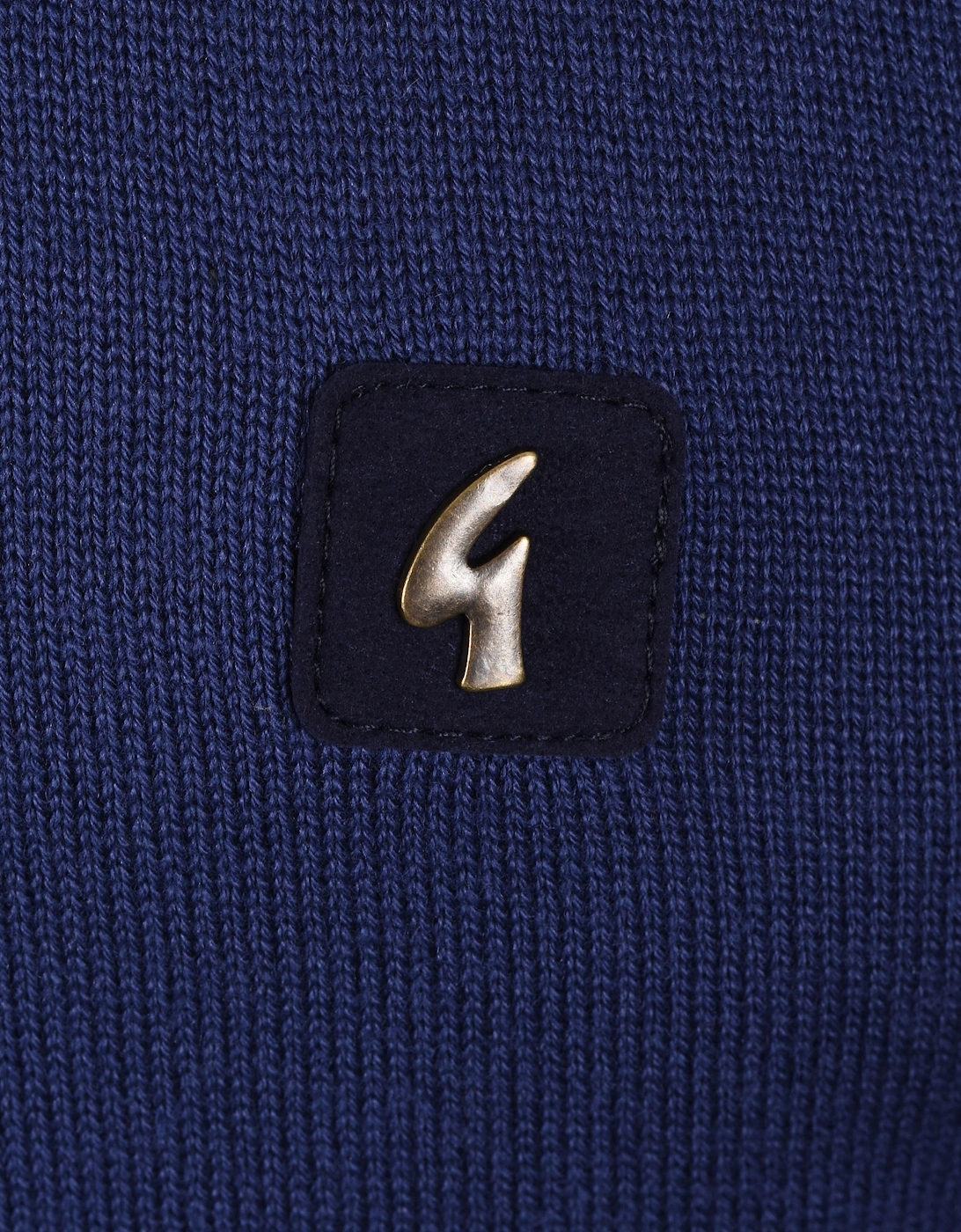 Vintage Lineker Long Sleeved Knitted Polo Storm Blue