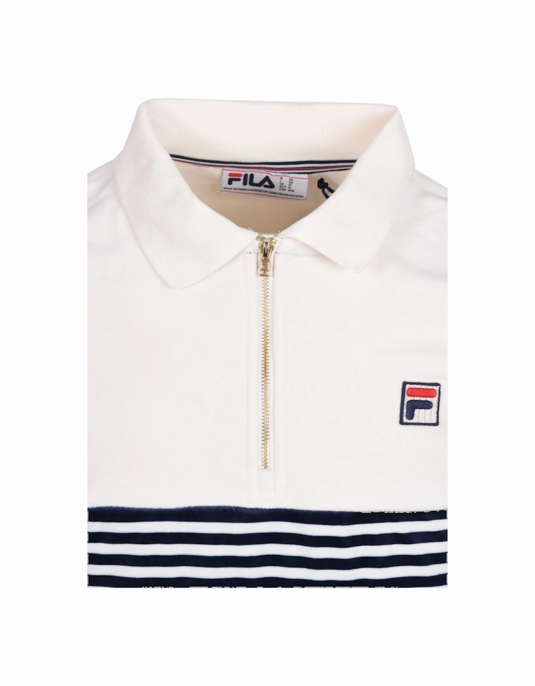 Vintage Lennox Velour Polo Shirt Navy/Gardenia