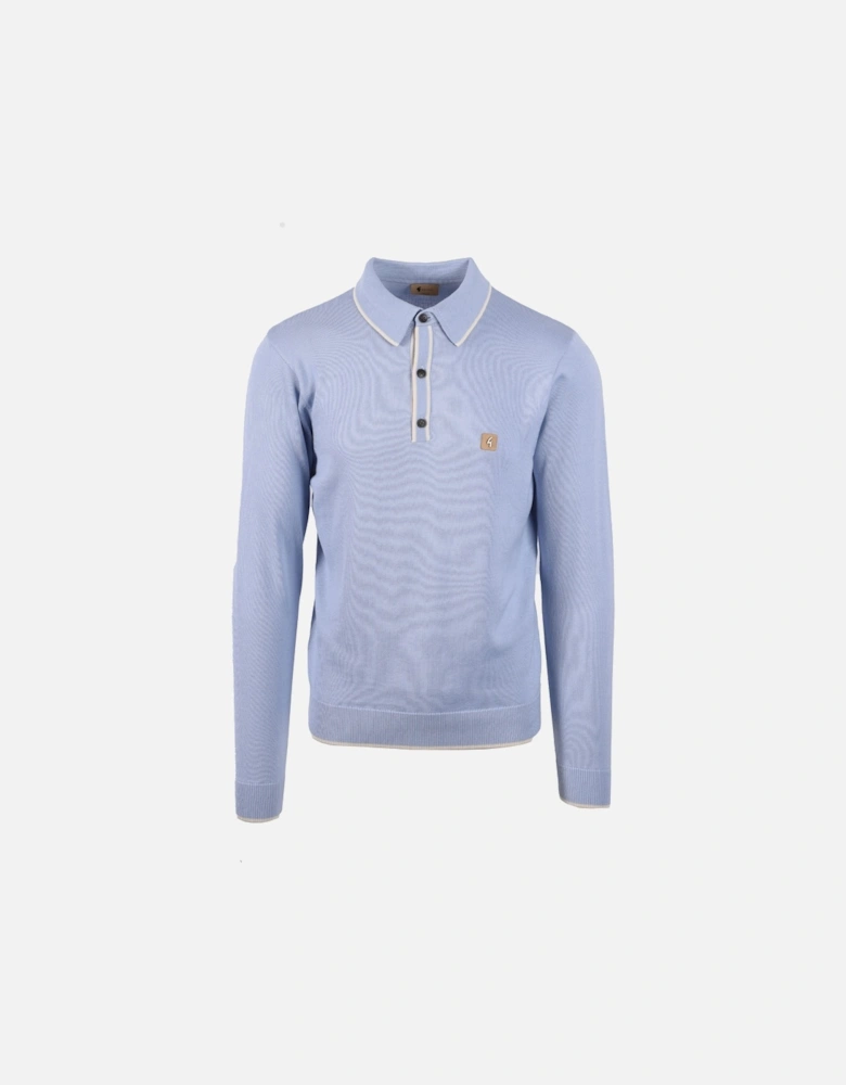 Vintage Lineker Long Sleeved Knitted Polo Dusk