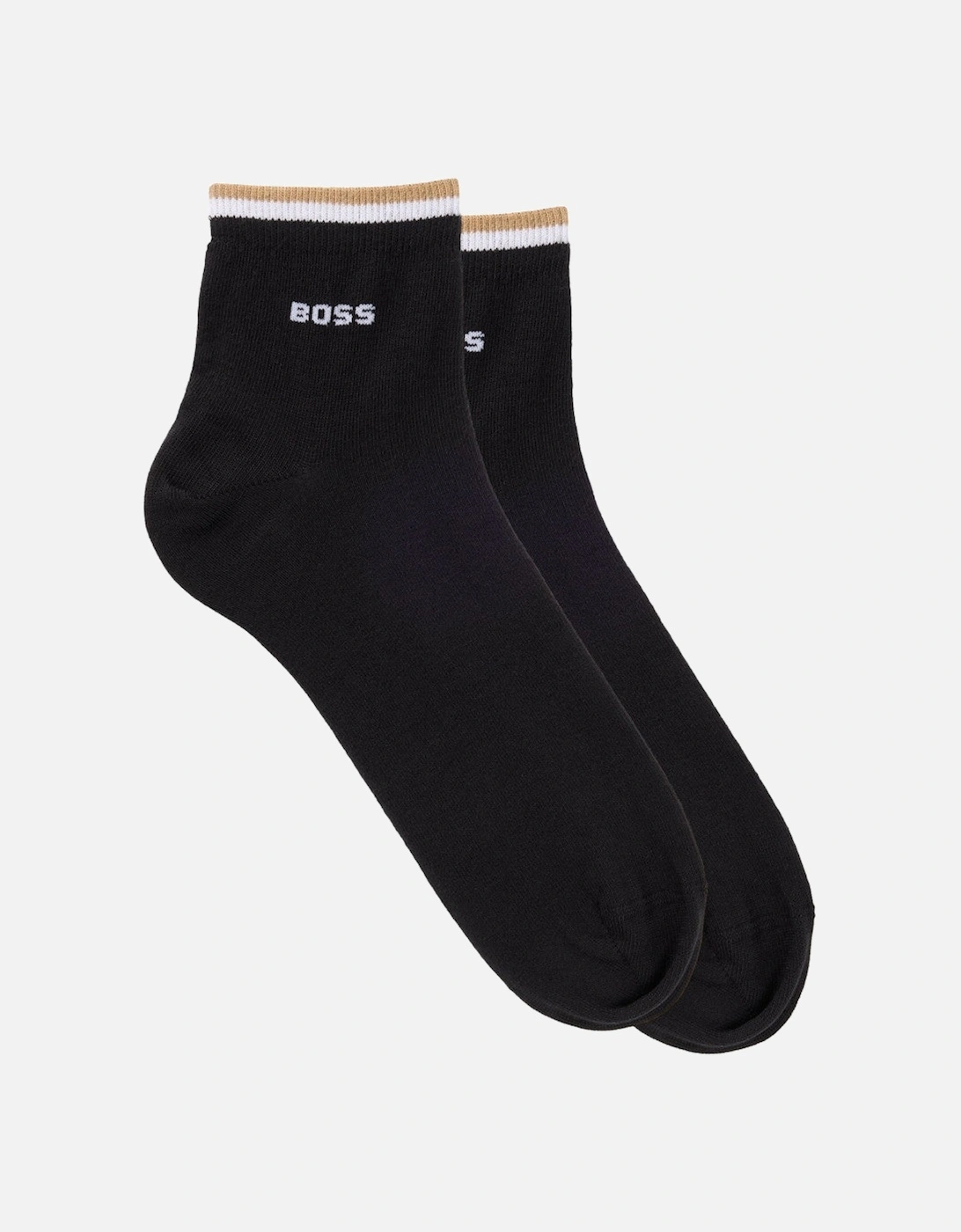 Men's BOSS Black 2P SH Stripe CC Socks 001 Black - Size: 16/14.5/8/15/8.5/15.5/9/13/13.5/14/6.5/7/7.5/11.5/5/12/5.5/12.5/6/3.5/3/10.5/4/11/4.5/2.5/9.5