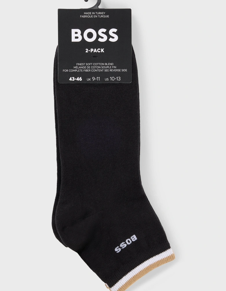 BOSS Black 2P SH Stripe CC Socks 001 Black