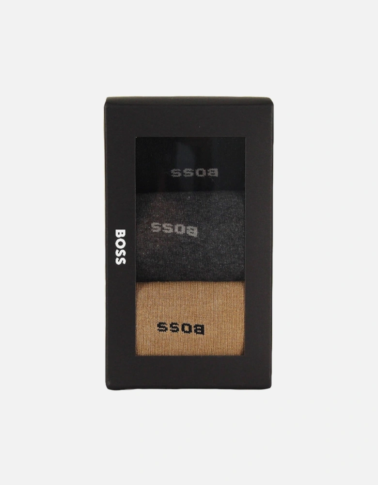3-Pack Socks Gift Set, Black/Beige/Grey