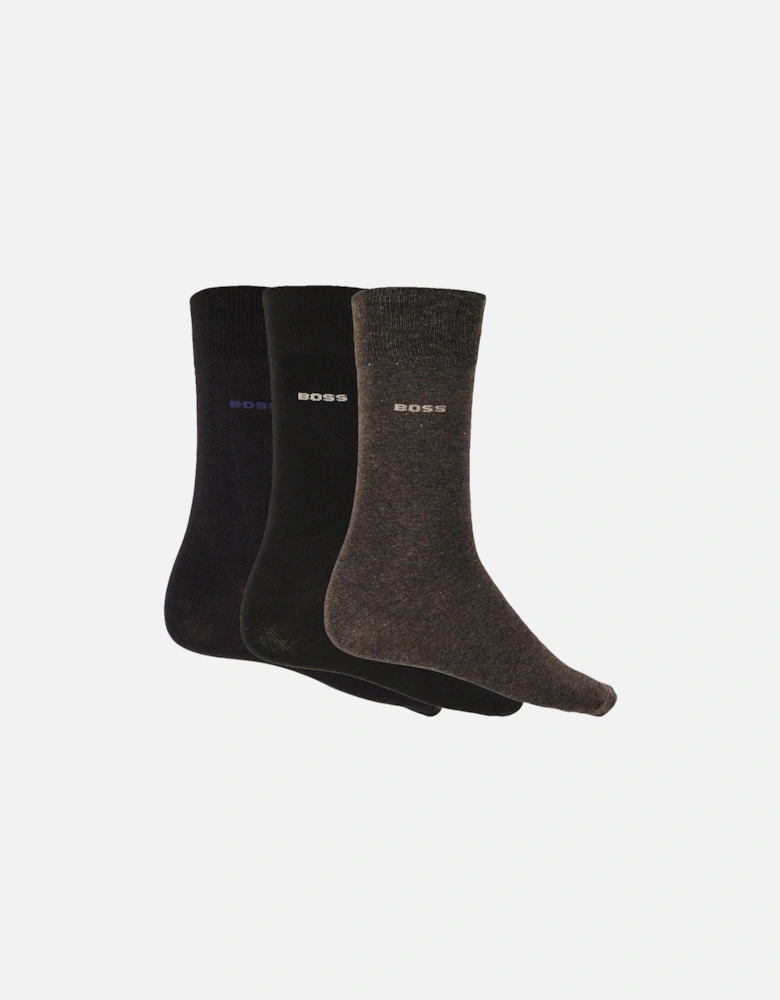 3-Pack Socks Gift Set, Black/Navy/Grey